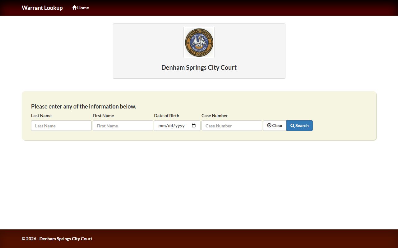 Denham Springs warrant lookup for Denham Springs people search