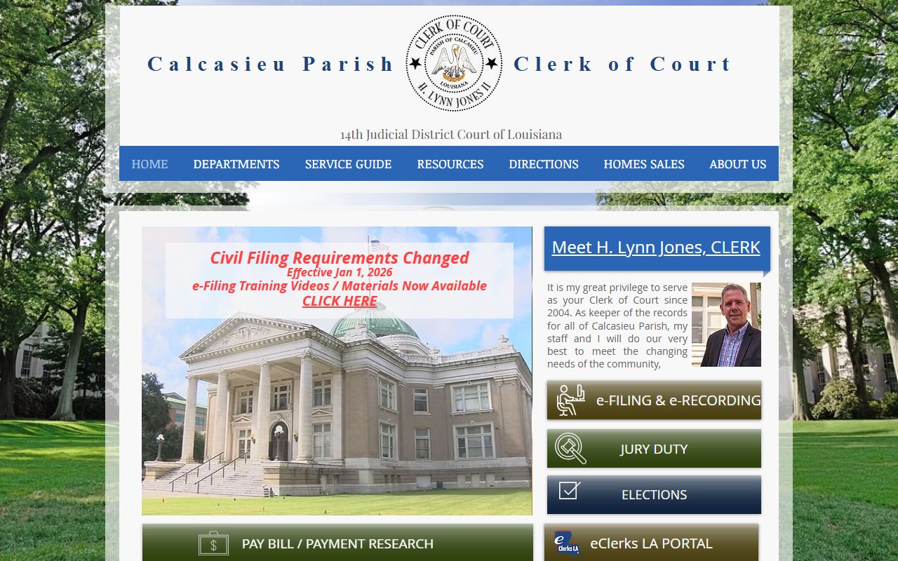 Calcasieu Parish Clerk online search for Sulphur people search