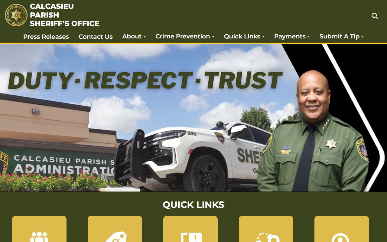 Calcasieu Parish Sheriff website for Sulphur people search
