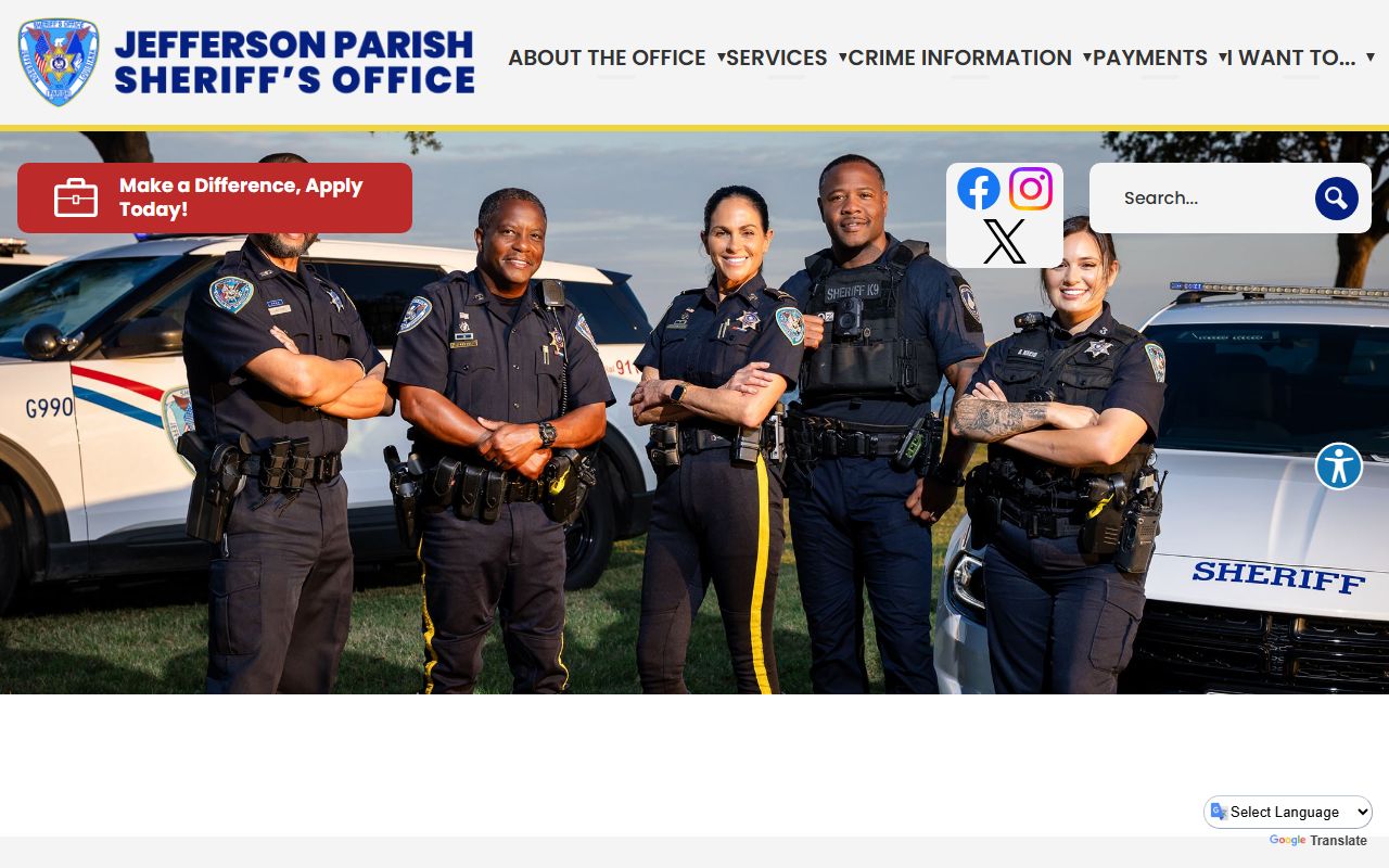 Jefferson Parish Sheriff website for Terrytown people search