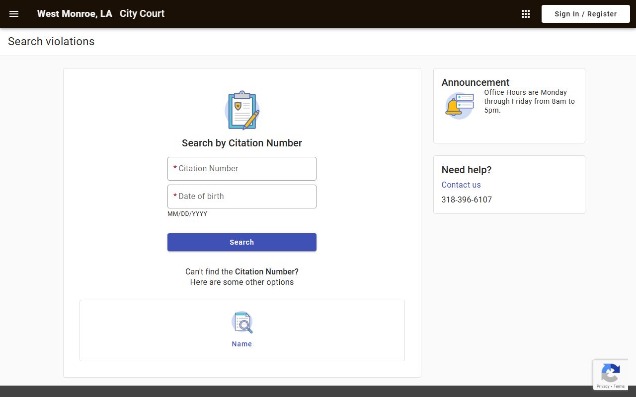 West Monroe City Court search portal for West Monroe people search