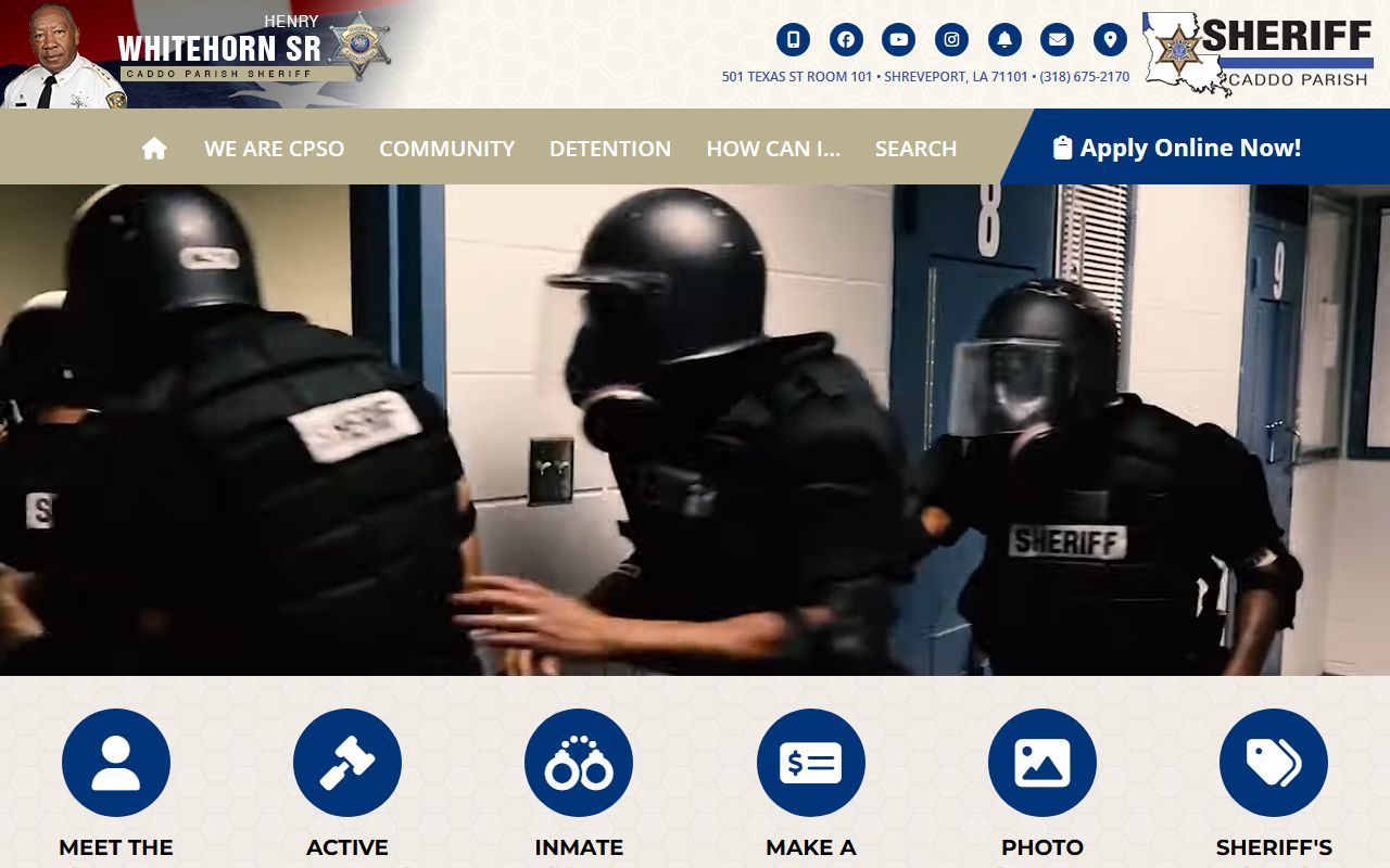 Caddo Parish Sheriff website for people search records