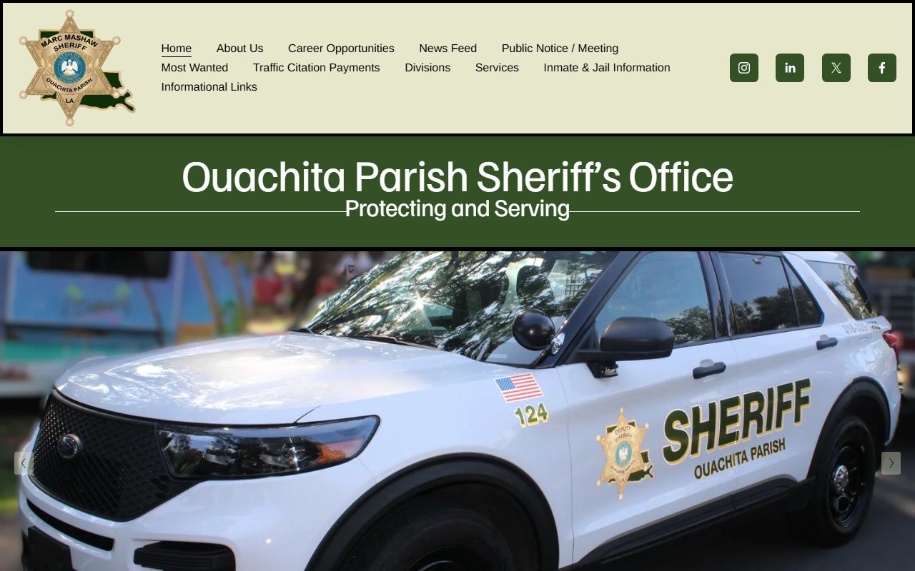 Ouachita Parish Sheriff website for people search records