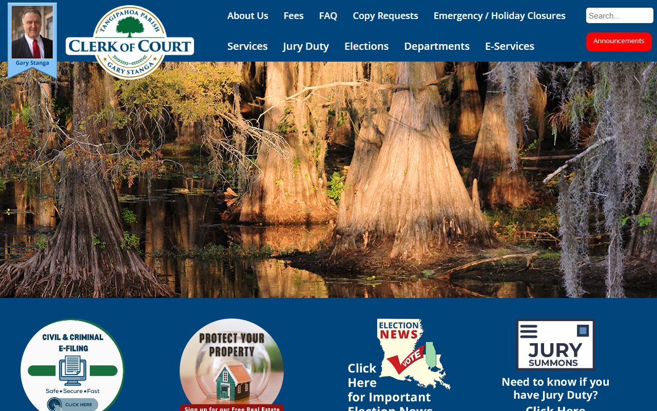 Tangipahoa Parish Clerk of Court website for Tangipahoa Parish people search